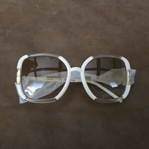 Tory Burch White Sunglasses with Gold Details